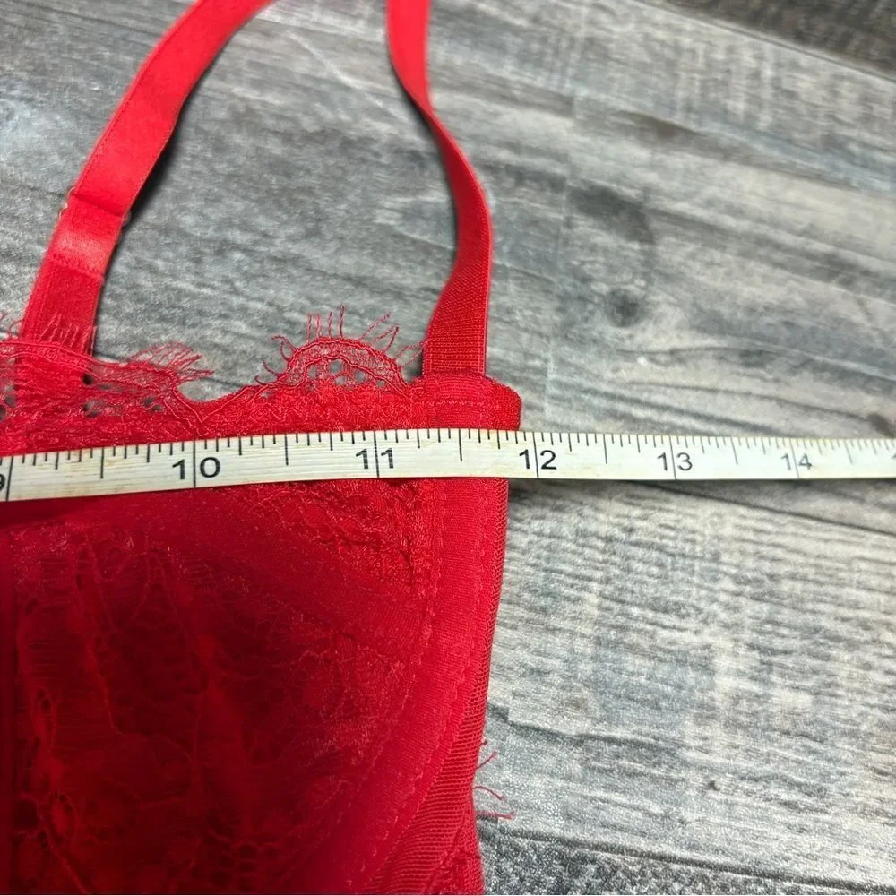 SHEIN Vibrant Red Lace Corset